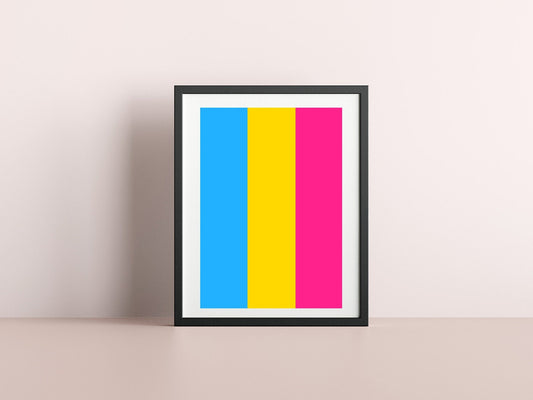 Pansexual Flag Print - Rainbow Pride Flag - home decor - A4 A3 A2  - Festival Merch