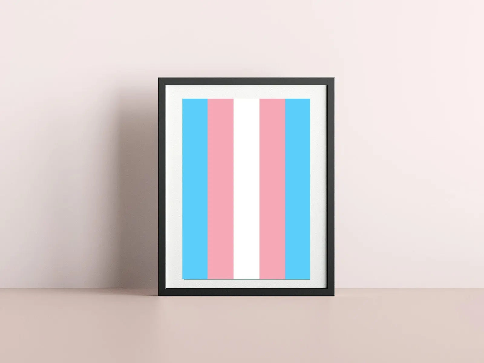 Transgender Flag Print - Rainbow Pride Flag - home decor - A4 A3 A2 - Festival Merch