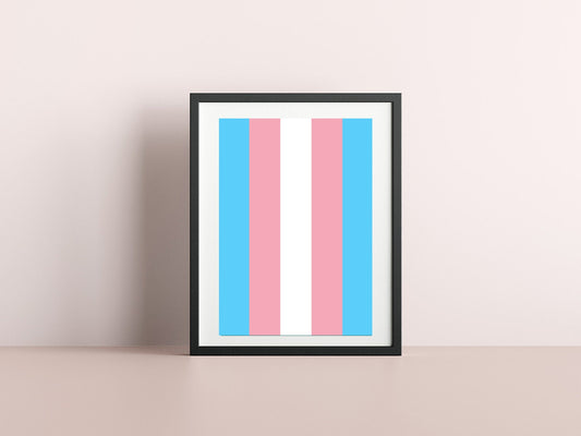 Transgender Flag Print - Rainbow Pride Flag - home decor - A4 A3 A2  - Festival Merch
