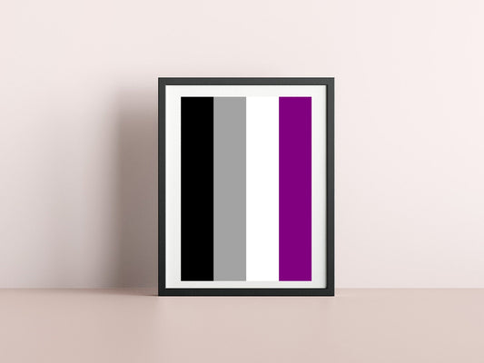Asexual Flag Print - Rainbow Pride Flag - home decor - A4 A3 A2  - Festival Merch