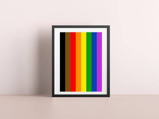 Inclusive Rainbow Flag Print -  Pride Flag - home decor - A4 A3 A2  - Festival Merch