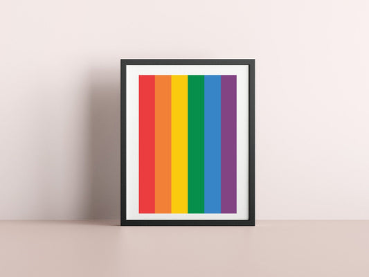 Rainbow Flag Print - Pastel Shade - Rainbow Pride Flag - home decor - A4 A3 A2  - Festival Merch