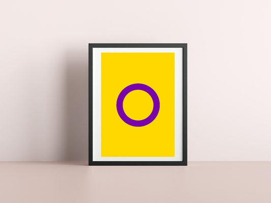 Intersex Flag Print - Rainbow Pride Flag - home decor - A4 A3 A2  - Festival Merch