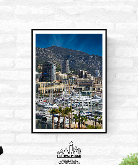 Monaco Harbour Print - Monaco Poster - Photography Photograph - Living room office home decor  - A4 A3 A2  - Festival Merch