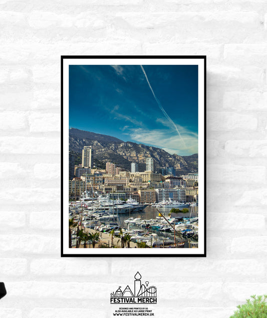 Monaco Harbour Print - Monaco Poster - Photography Photograph - Living room office home decor  - A4 A3 A2  - Festival Merch