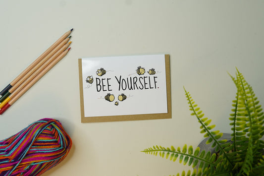 Bee Yourself Greetings card A6 - Manchester Bee Bumblebee Coming out card LGBT Love is Love - FestivalMerch
