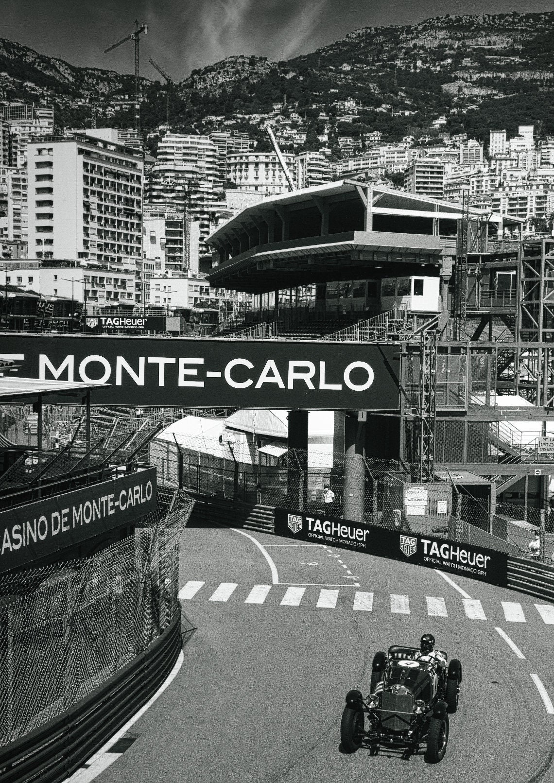 Monaco Race Circuit Print - Monaco Poster - Grand Prix Historique - Black and White - office home decor  - A4 A3 A2  - Festival Merch