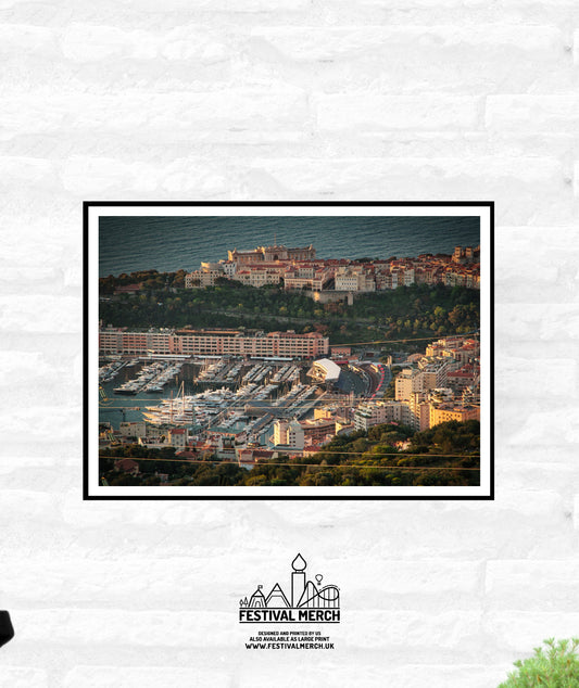 Monaco Harbour From above Sun Rise Print - Monaco Poster - Photography Photograph - office home decor  - A4 A3 A2  - Festival Merch