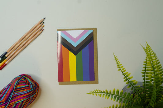 Philly Rainbow Flag - Premium Pride Flag LGBT Greetings Card A6 - Celebrate Inclusive - FestivalMerch