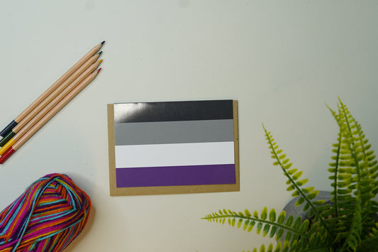 Asexual Flag - Premium Pride Flag LGBT Greetings Card A6 - Celebrate coming out - FestivalMerch