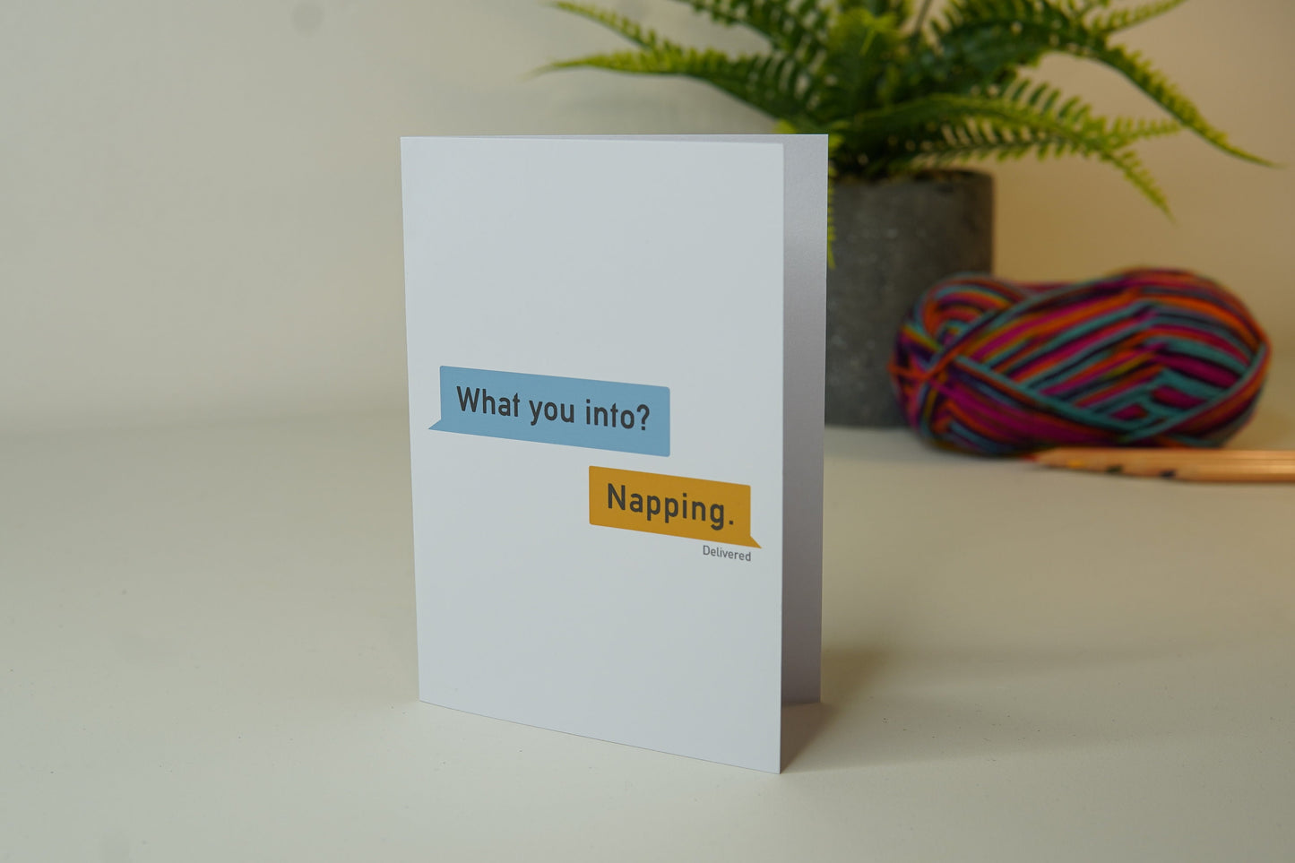 What are you into? Napping  - Premium Funny Greetings Card A6 - Premium Pride LGBT - Valentines day birthday dating app - FestivalMerch