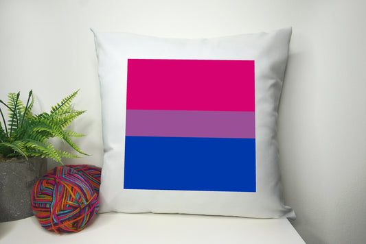 Bi Sexual Rainbow Pride Flag Cushion Cover 40cm by 40cm - No filling - Rainbow Home Decor Pillowcase - Pyramid stage - Festival Merch