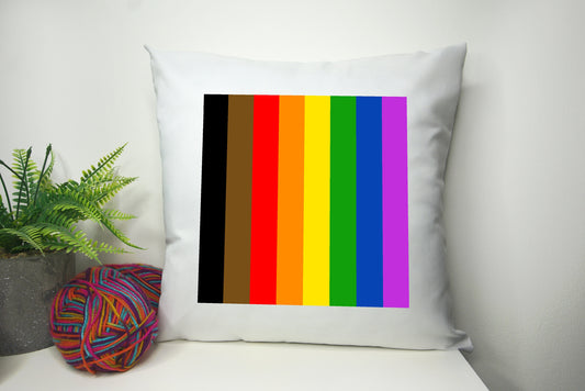 Inclusive Rainbow Pride Flag Cushion Cover 40cm by 40cm - No filling - Rainbow Home Decor Pillowcase - Pyramid stage - Festival Merch