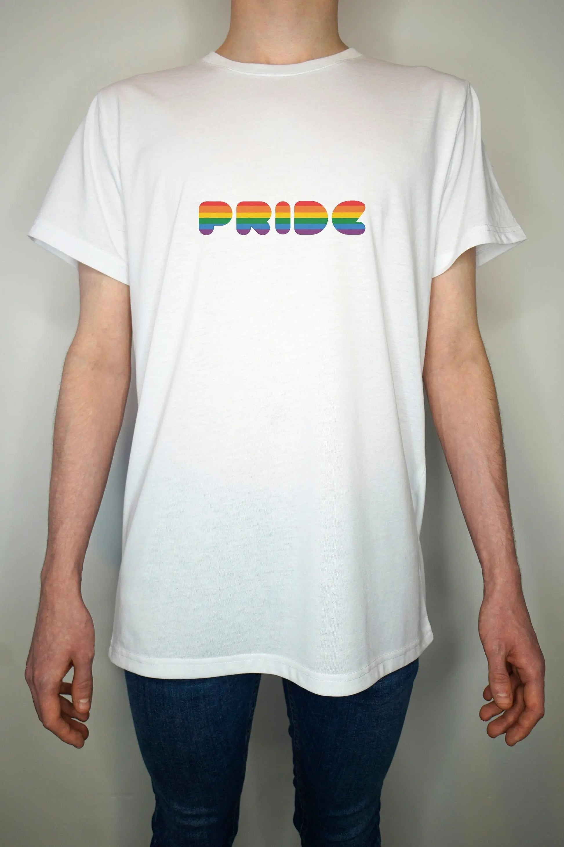 Pride T shirt - Rainbow flag pride flag LGBT gay bi transgender lesbian - Premium Quality Summer Light weight 65/35 Polyester Cotton