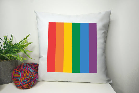 Rainbow Pride Flag Cushion Cover 40cm by 40cm - No filling - Home Decor Pillowcase - Pyramid stage - Festival Merch
