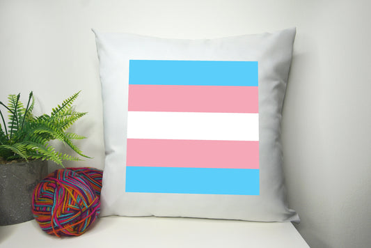 Transgender Flag Pride Cushion Cover 40cm by 40cm - No filling - Home Decor Pillowcase - Pyramid stage - Festival Merch
