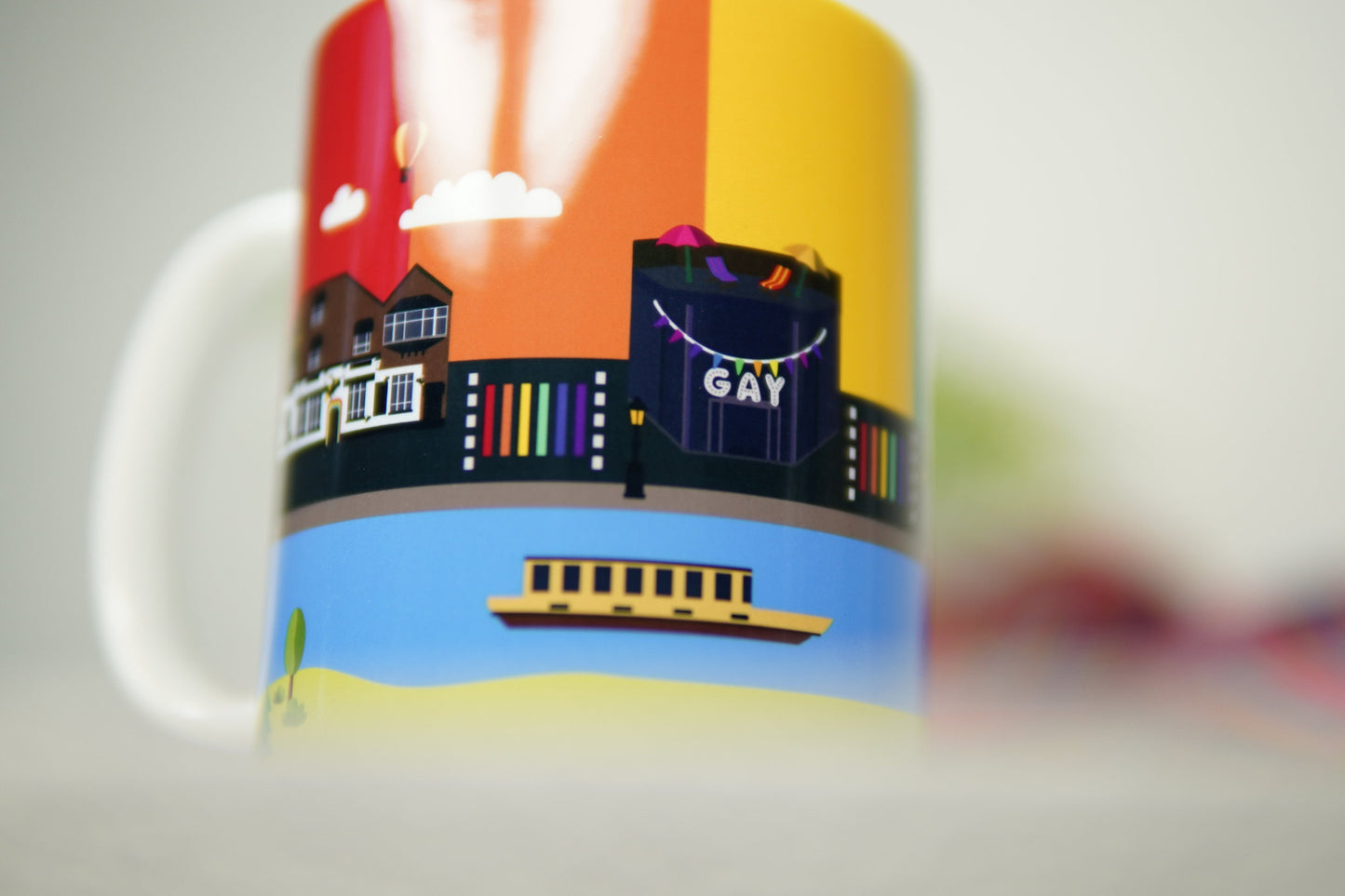 Canal Street Manchester Mug - 11oz Cup - Manchester Pride Gay Village Mug - Festival Merch - rainbow flag pride flag lgbt lesbian bi trans