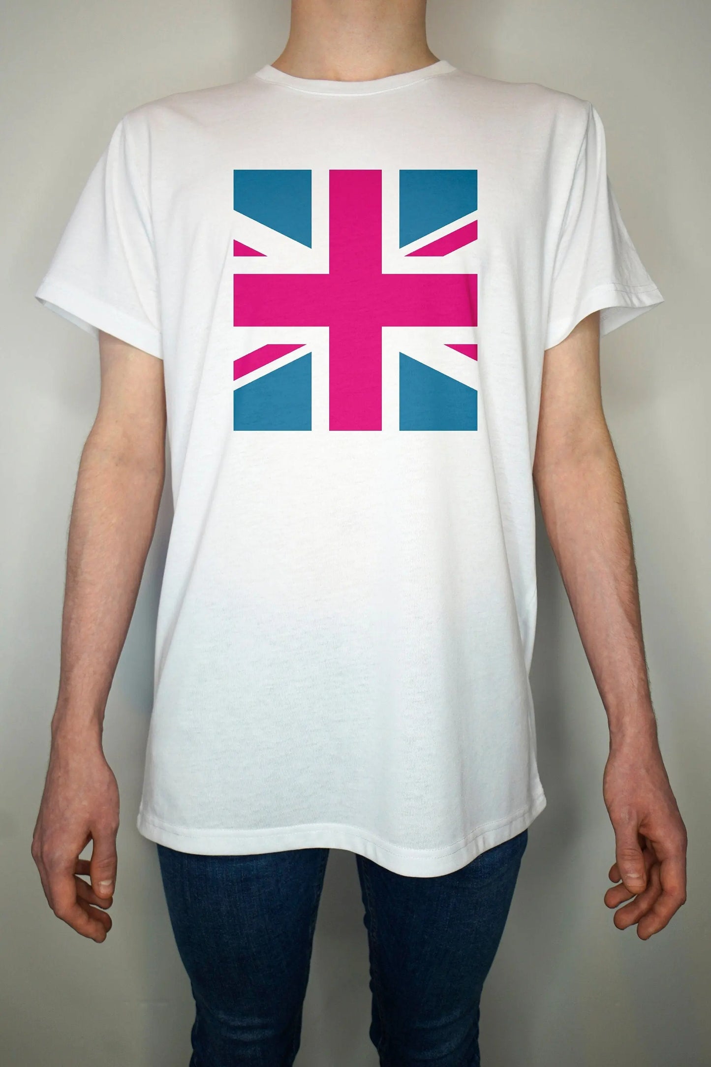 Pink Jubilee Union Jack T shirt - Cosmetic London Make Up - Premium Quality Summer Light weight 65/35 Polyester Cotton