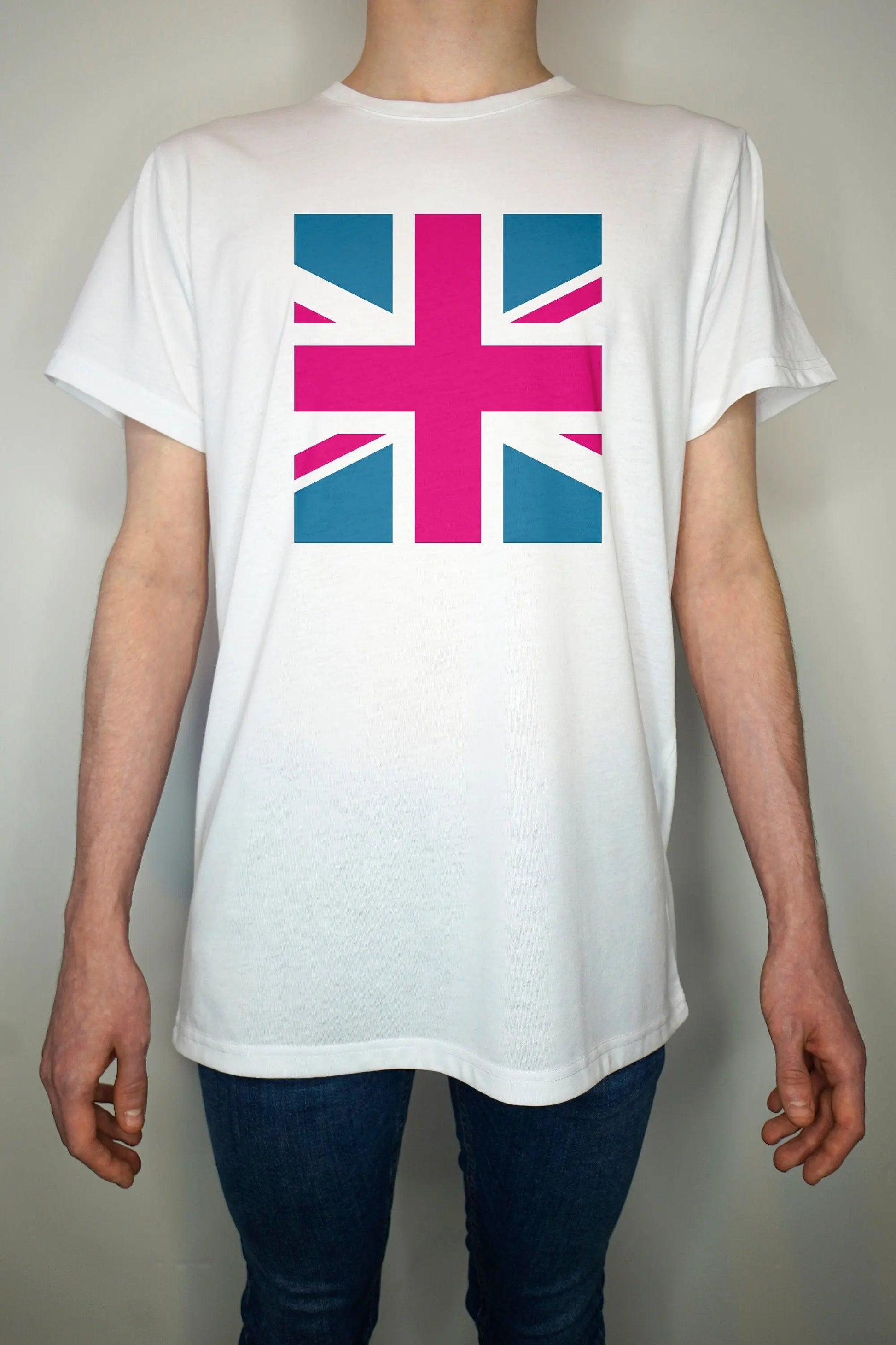 Pink Jubilee Union Jack T shirt - Cosmetic London Make Up - Premium Quality Summer Light weight 65/35 Polyester Cotton