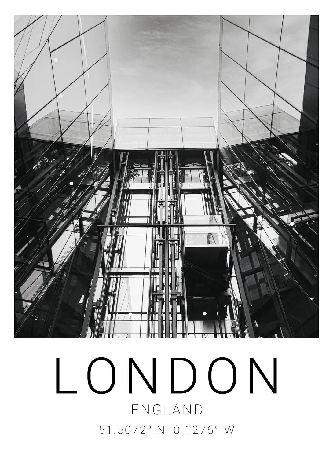 London Premium Travel Prints View of London - Wall hangings home decor Art - Black and white - A4 A3 A2 - Festival Merch