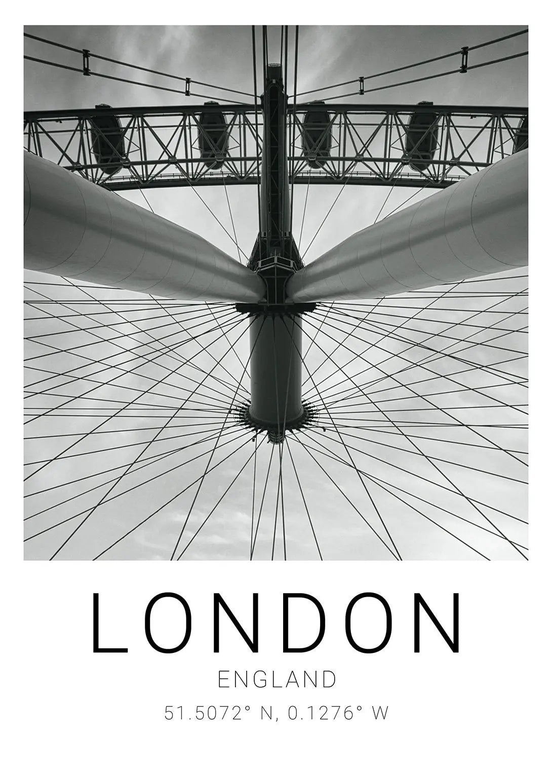 London Premium Travel Prints View of London - Wall hangings home decor Art - Black and white - A4 A3 A2 - Festival Merch