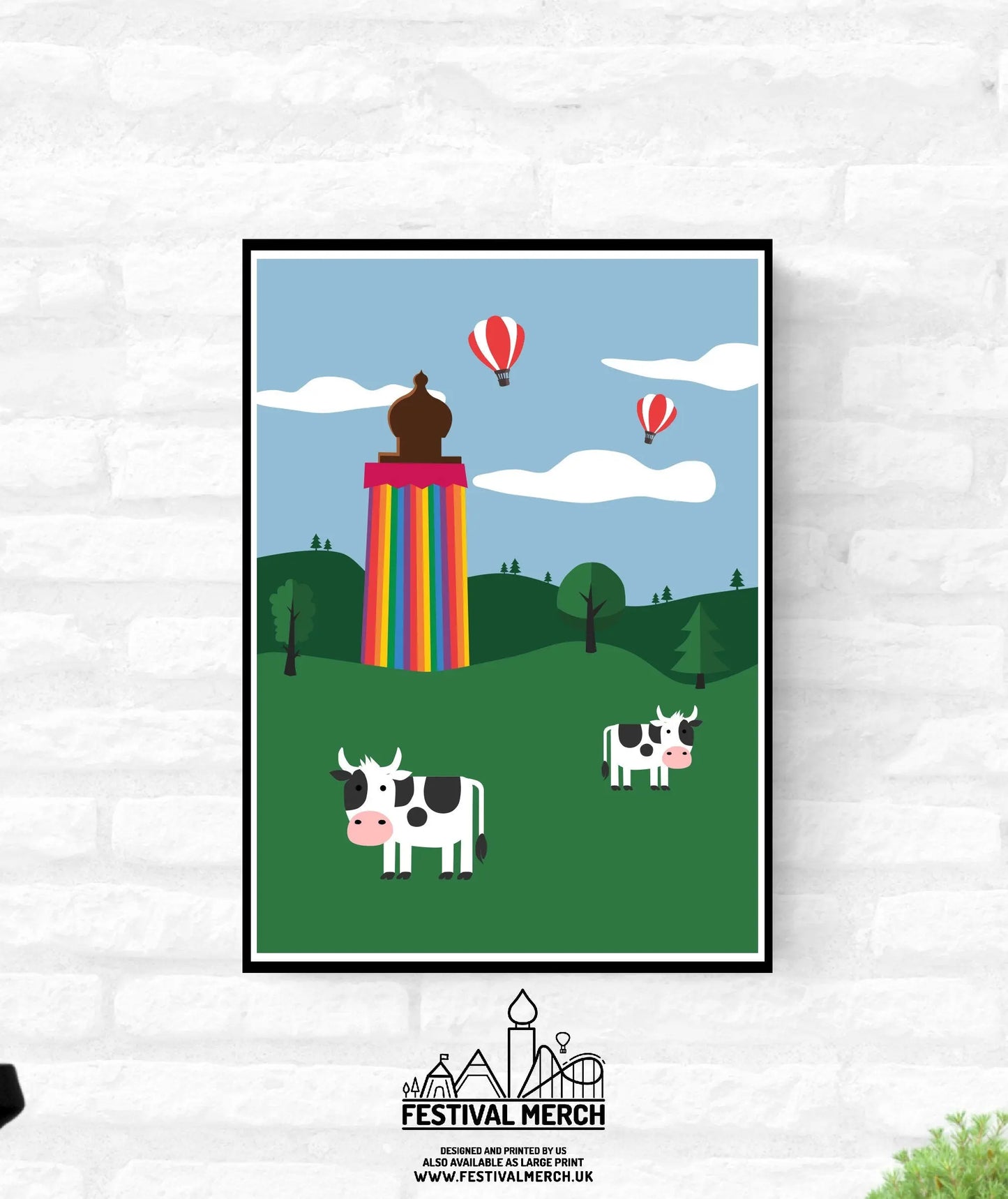 Personalisable Art - Premium Glastonbury Festival Print (Unofficial) - A4 A3 A2 - Inspired Glasto Poster Somerset - Festival Merch