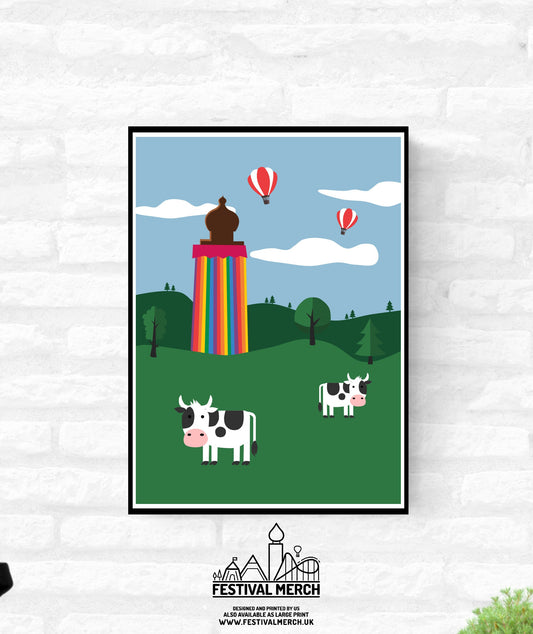 Personalisable Art - Premium Glastonbury Festival Print (Unofficial) - A4 A3 A2 - Inspired Glasto Poster Somerset - Festival Merch