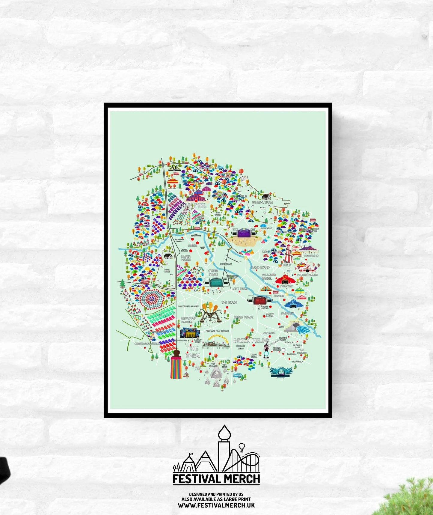 Personalisable Premium Glastonbury Festival Map 2022 (Unofficial) - A4 A3 A2 - Print poster - Inspired music festival - Festival Merch