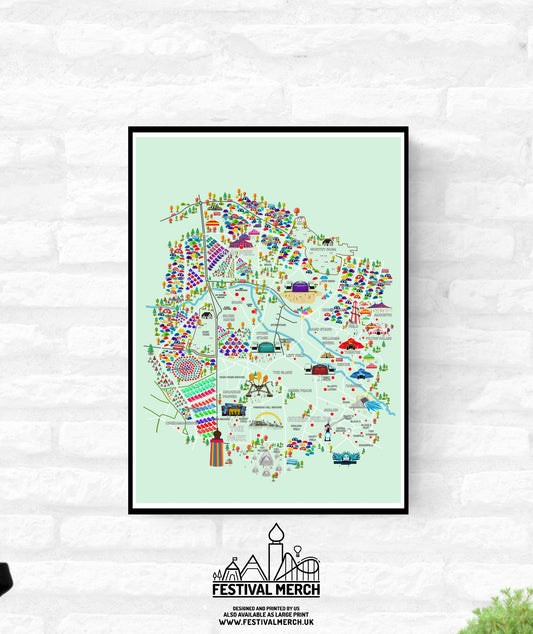 Personalisable Premium Glastonbury Festival Map 2022 (Unofficial)  - A4 A3 A2 - Print poster - Inspired music festival - Festival Merch