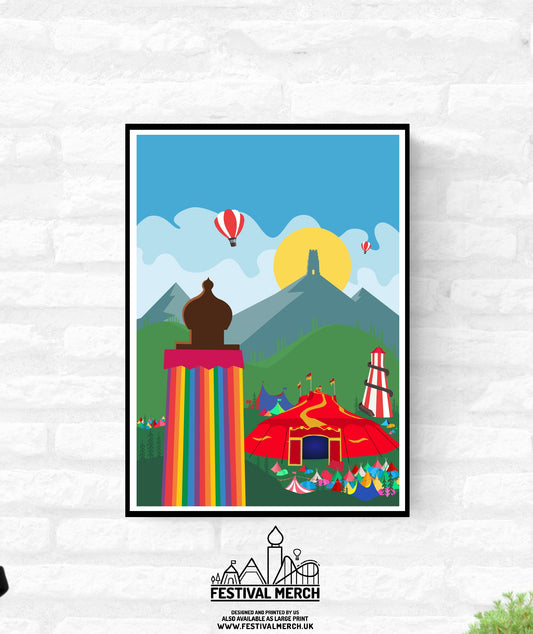 Personalisable Art - Premium Glastonbury Festival Print (Unofficial) - A4 A3 A2 - Inspired Glasto Poster - Festival Merch