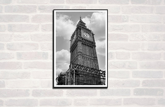 Big Ben - London Premium Travel Prints - Wall hangings home decor Art - Black and white - A4 A3 A2  - Festival Merch