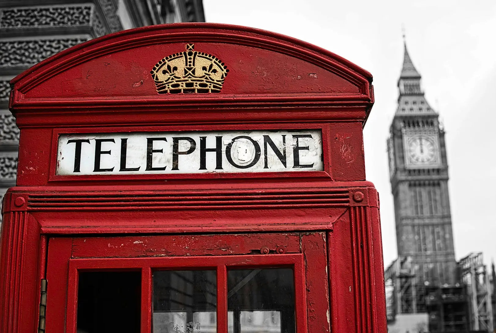London Premium Travel Prints - London Eye Telephone box Wall hangings home decor Art - Black and white - A4 A3 A2 - Festival Merch