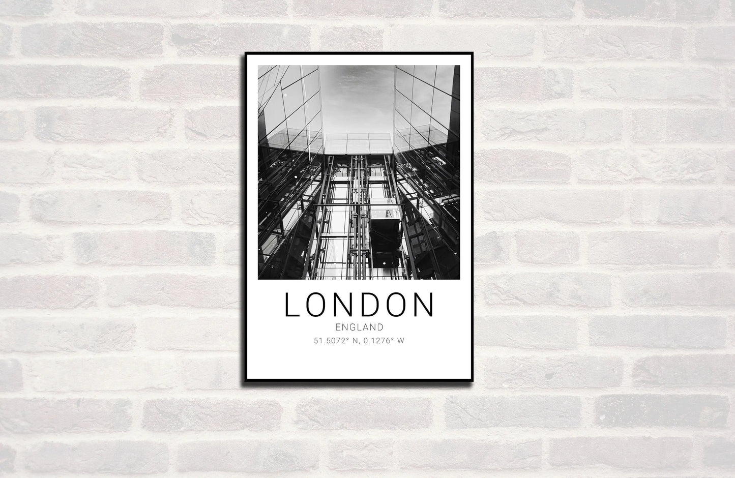 London Premium Travel Prints View of London - Wall hangings home decor Art - Black and white - A4 A3 A2 - Festival Merch