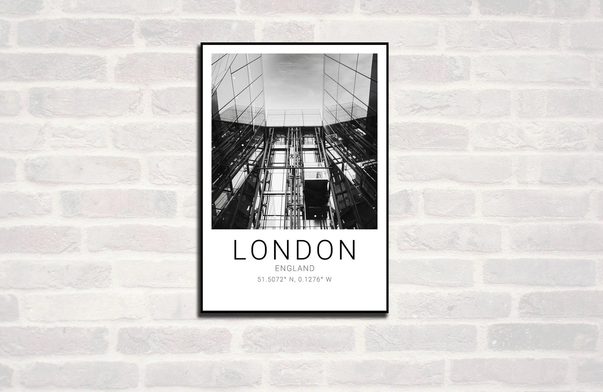 London Premium Travel Prints View of London - Wall hangings home decor Art - Black and white - A4 A3 A2 - Festival Merch
