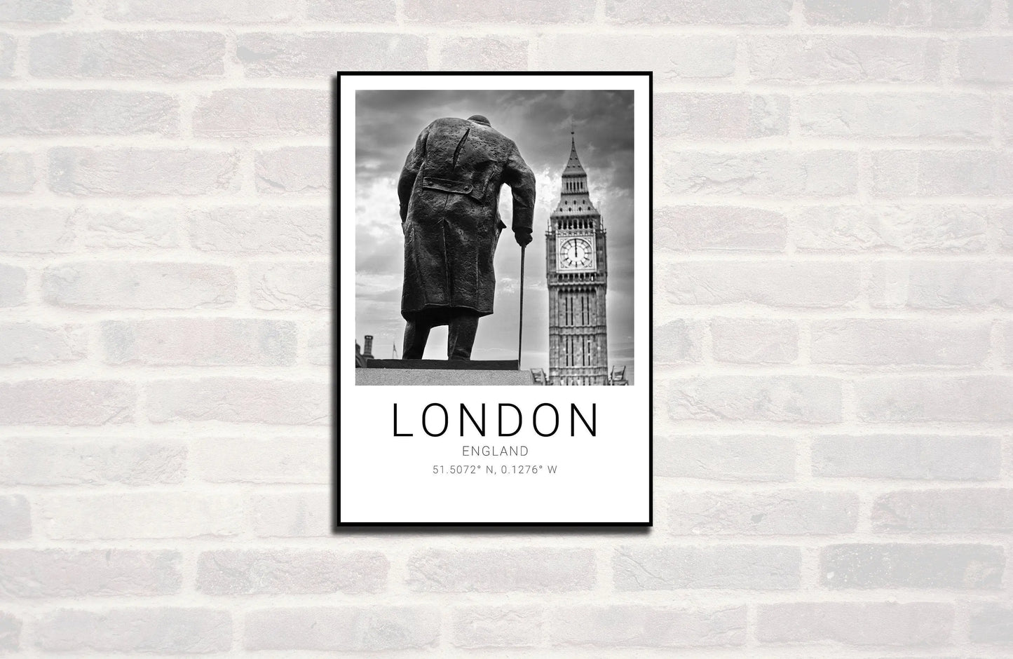 London Premium Travel Prints View of London - Wall hangings home decor Art - Black and white - A4 A3 A2 - Festival Merch