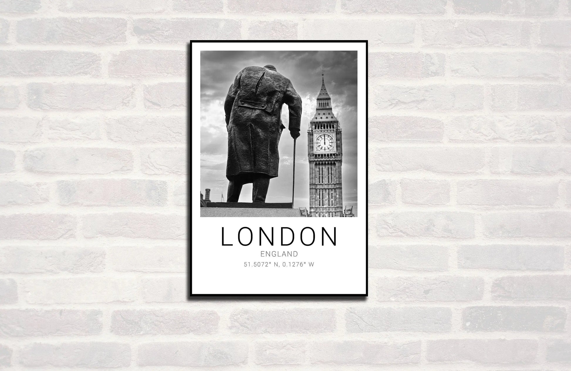 London Premium Travel Prints View of London - Wall hangings home decor Art - Black and white - A4 A3 A2 - Festival Merch