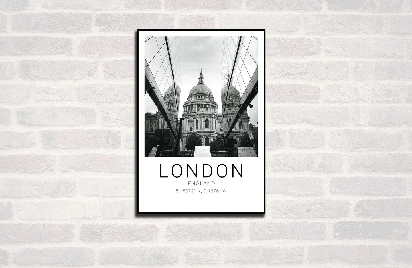 London Premium Travel Prints View of London - Wall hangings home decor Art - Black and white - A4 A3 A2 - Festival Merch