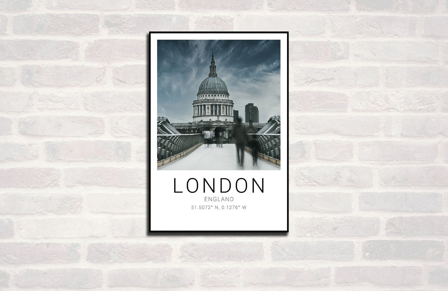 London Premium Travel Prints View of London - Wall hangings home decor Art - Black and white - A4 A3 A2 - Festival Merch