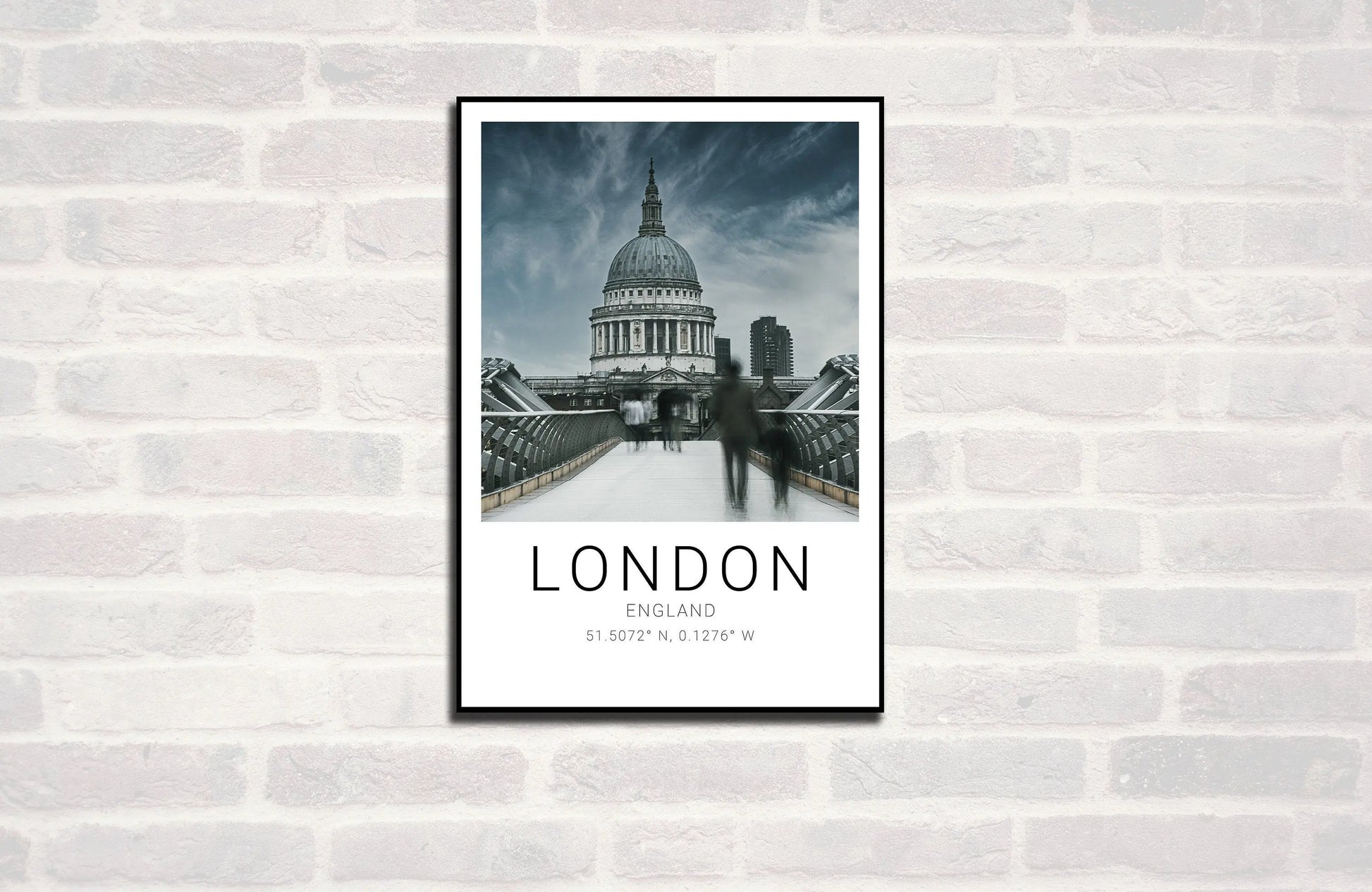 London Premium Travel Prints View of London - Wall hangings home decor Art - Black and white - A4 A3 A2 - Festival Merch