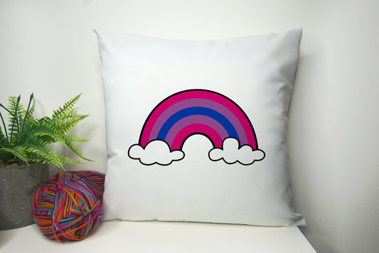 Bi Sexual Rainbow Pride Flag Cushion Cover 40cm by 40cm - No filling - Rainbow Home Decor Pillowcase - Pyramid stage - Festival Merch