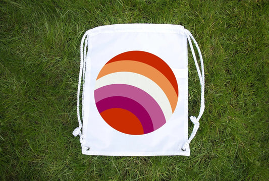 Lesbian Flag Pride Bag - Premium Draw String Bag - London Pride LGBT Lesbian Gay Bi Transgender - Festival Merch
