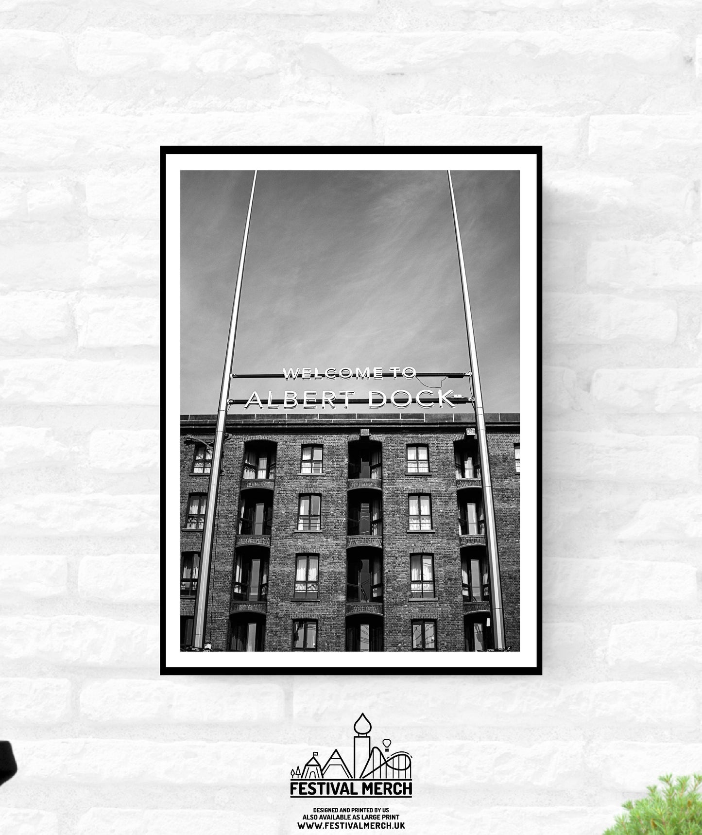 Liverpool Print - Premium Quality - A4 A3 A2 - Black and White - Beatles Albert Docks Cavern Club - Festival Merch