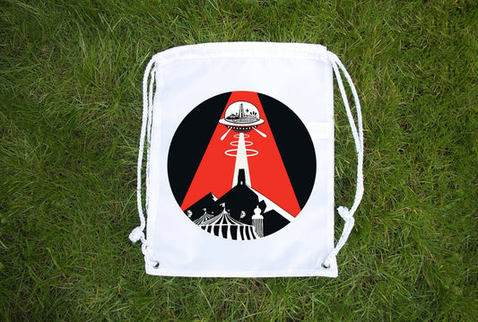 Glastonbury Festival Inspired - Made to order - Premium drawstring bag - led zeppelin Mothership inspired theme - Festival Merch