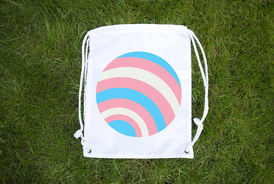 Transexual Flag Pride Bag - Premium Draw rainbow String Bag - London Pride LGBT Lesbian Gay Bi Transgender - Festival Merch