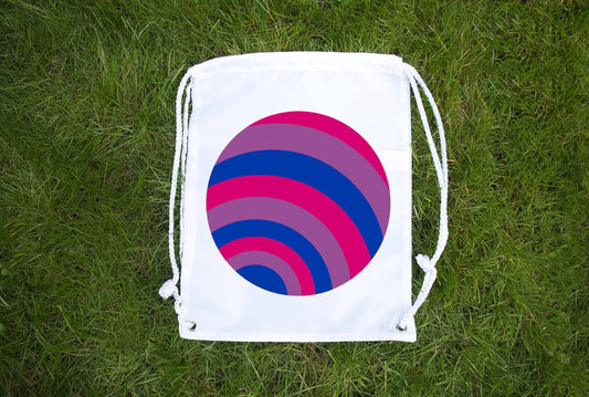 Bisexual Flag Pride Bag - Premium Draw rainbow String Bag - London Pride LGBT Lesbian Gay Bi Transgender - Festival Merch