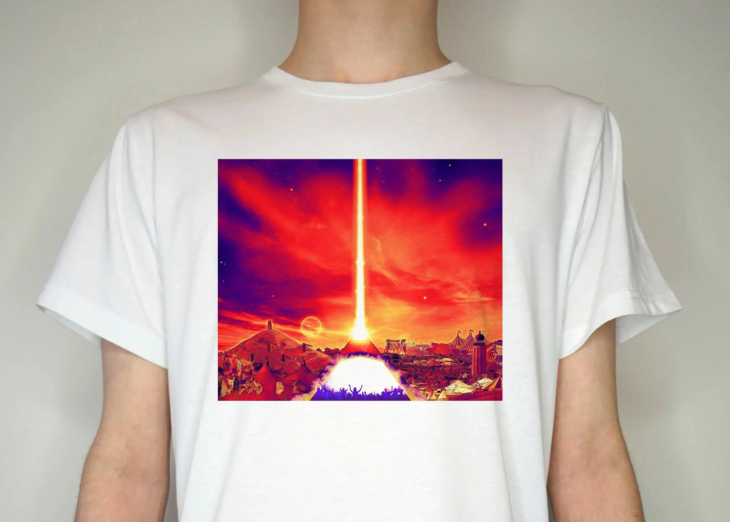 Glastonbury Festival Inspired T Shirt (unofficial) Hand made - Light weight Summer 65/35 Polyester Cotton - inspired glasto