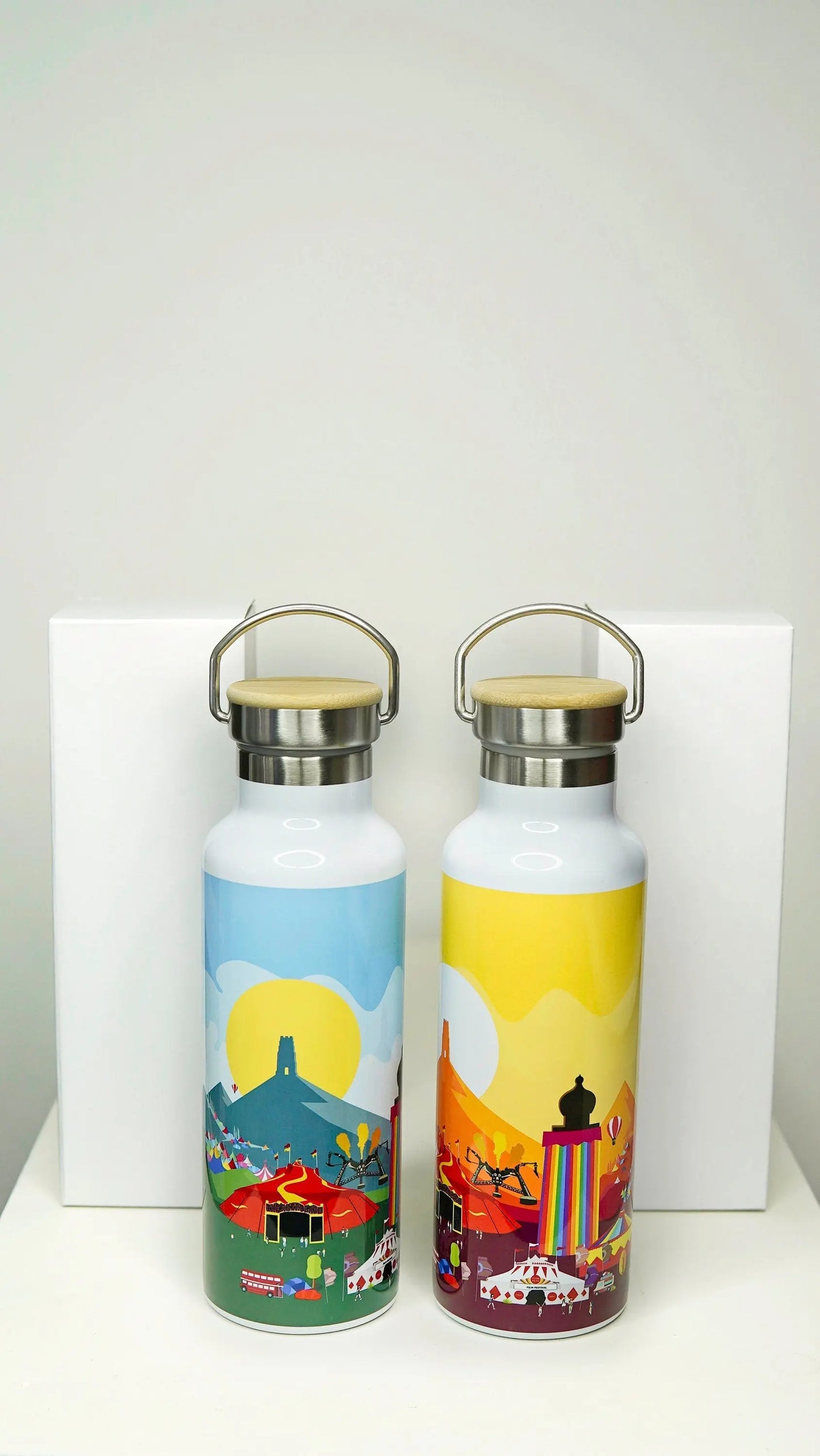 Glastonbury Festival Inspired Water Bottle (Unofficial) - Day time Pyramid Stage Glasto - Premium Quality music festival - Festival Merch