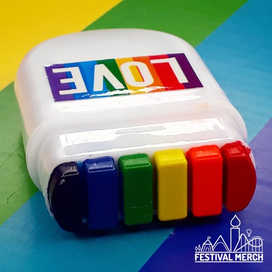 Rainbow Fan Brush Face Paint - glide along your face - Pride Flag LGBT Gay Lesbian Bi Trans Festival Make up Party Costume Gift