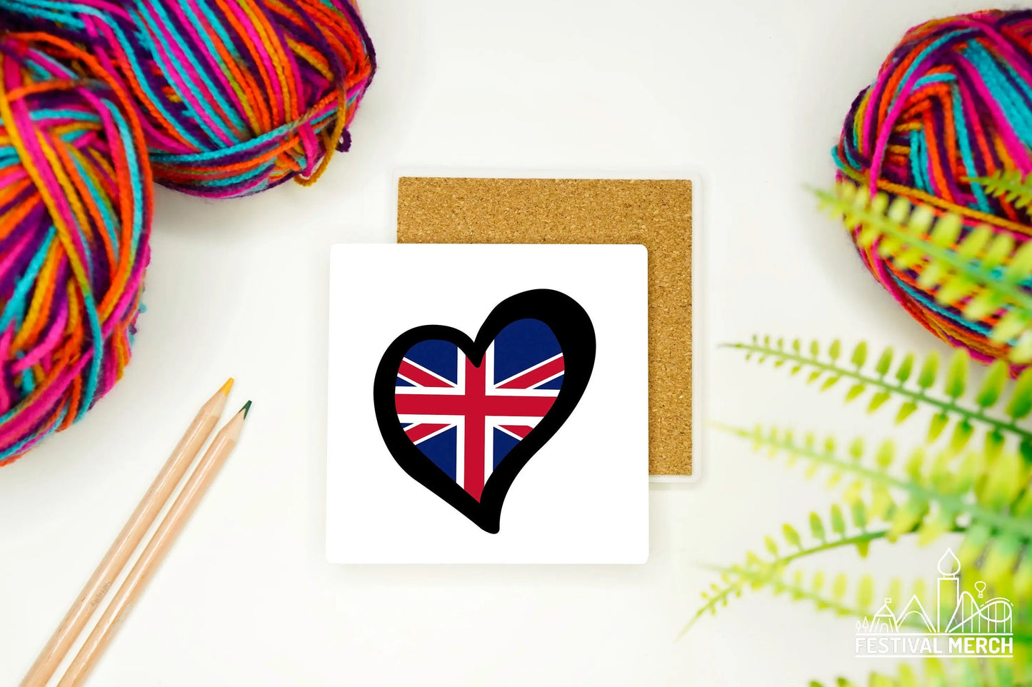 Personalised - Any Flag & Any Name - Eurovision Song Contest Inspired Ceramic Coaster (Unofficial) Premium quality with a cork base