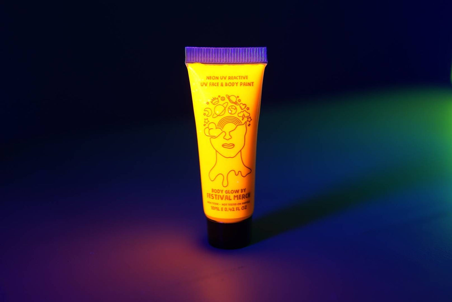 Vibrant UV face paint - Set of 6 Colours - Neon face and body paint - Pride Paint Festival Paint Rave Paint UV Reactive Halloween rainbow